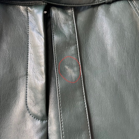 Aritzia Babaton Belted Tie-front Vegan Leather Pants - Dark Green - Size 0 - Picture 8 of 11